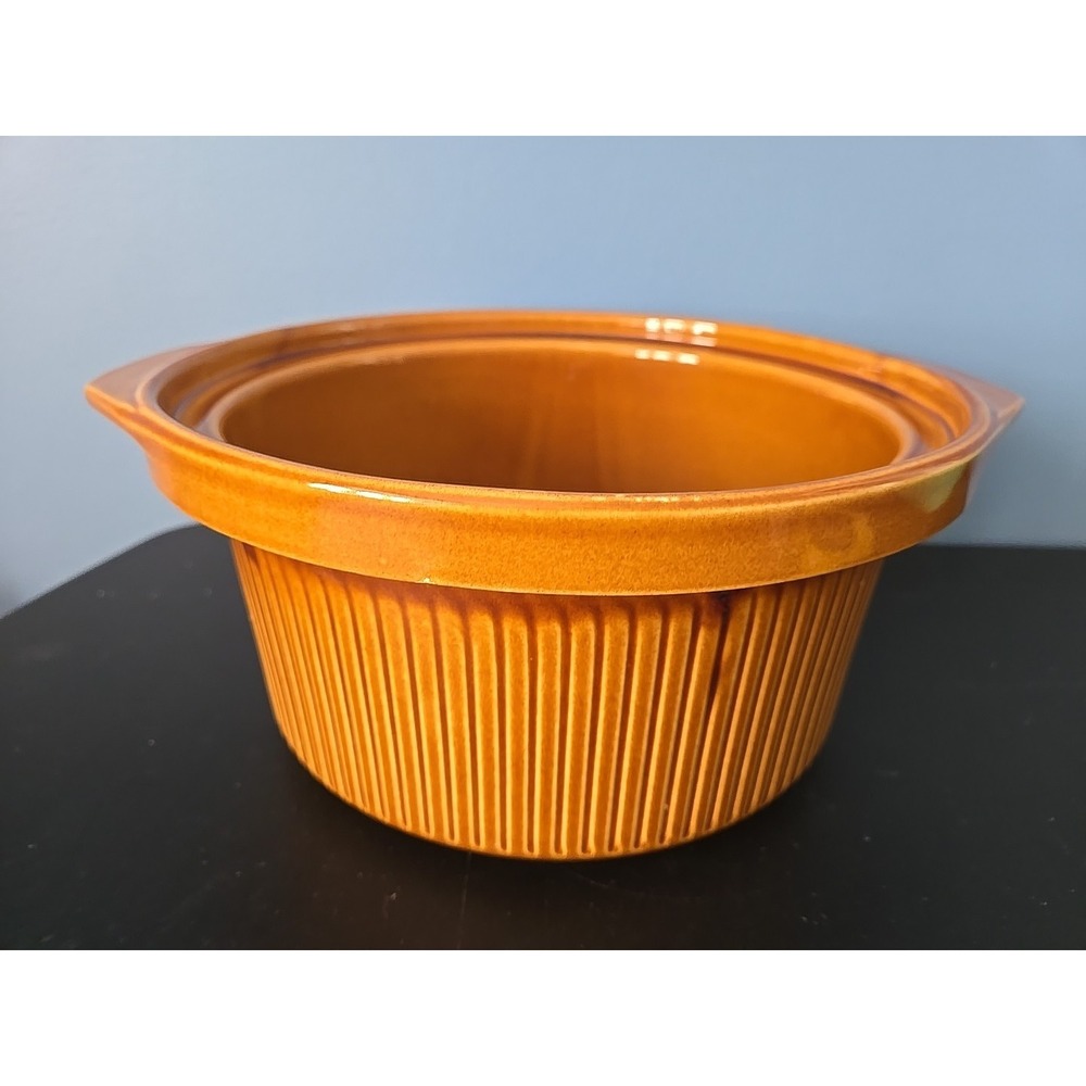 Rival Crockpot Replacement Removable Brown Stoneware‎ Insert VTG